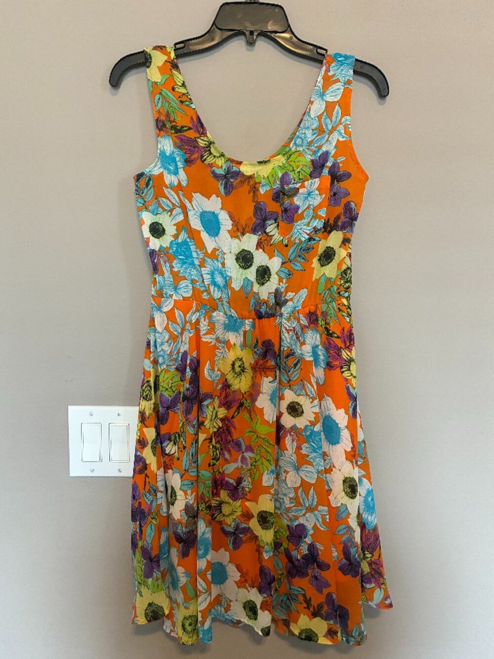 Classy Chiffon Summer dress in Tangerine